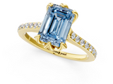 Yellow gold Fancy Blue Emerald  Solitaire Diamond Engagement Ring with Pave Band and Six-Prong Setting_21