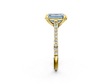 Yellow gold Fancy Blue Emerald  Solitaire Diamond Engagement Ring with Pave Band and Six-Prong Setting_22