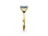 Yellow gold Fancy Blue Emerald  Solitaire Diamond Ring with 4-Prong Setting on a Classic Band_5