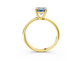 Yellow gold Fancy Blue Emerald  Solitaire Diamond Ring with 4-Prong Setting on a Classic Band_6