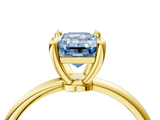 Yellow gold Fancy Blue Emerald  Solitaire Diamond Ring with 4-Prong Setting on a Classic Band_7