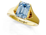 Yellow gold Fancy Blue Emerald  Solitaire Diamond Ring with Cathedral Band and Four-Prong Setting_67