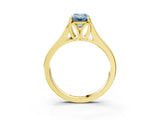 Yellow gold Fancy Blue Emerald  Solitaire Diamond Ring with Cathedral Band and Four-Prong Setting_69