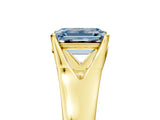 Yellow gold Fancy Blue Emerald  Solitaire Diamond Ring with Cathedral Band and Four-Prong Setting_71