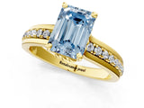 Yellow gold Fancy Blue Emerald  Solitaire Diamond Ring with Channel Set Band and Six-Prong Setting_48