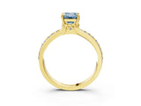 Yellow gold Fancy Blue Emerald  Solitaire Diamond Ring with Channel Set Band and Six-Prong Setting_50