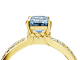 Yellow gold Fancy Blue Emerald  Solitaire Diamond Ring with Channel Set Band and Six-Prong Setting_51