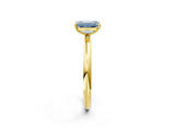 Yellow gold Fancy Blue Emerald  Solitaire Diamond Ring with Four-Prong Setting on a Plain Band_22