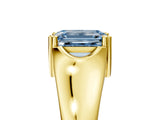 Yellow gold Fancy Blue Emerald  Solitaire Diamond Ring with Six-Prong Cathedral Setting_37