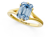 Yellow gold Fancy Blue Emerald  Solitaire Diamond Ring with Six-Prong Setting and Tapered Band_18