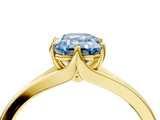 Yellow gold Fancy Blue Emerald  Solitaire Diamond Ring with Six-Prong Setting and Tapered Band_21