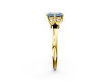 Yellow gold Fancy Blue Emerald  Solitaire Diamond Ring with Six-Prong Setting on a Classic Band_5