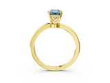 Yellow gold Fancy Blue Emerald  Solitaire Diamond Ring with Six-Prong Setting on a Classic Band_6