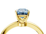 Yellow gold Fancy Blue Emerald  Solitaire Diamond Ring with Six-Prong Setting on a Classic Band_7