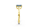 Yellow gold Fancy Blue Emerald  Solitaire Diamond Ring with Split Shank and Four-Prong Setting_14