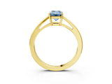 Yellow gold Fancy Blue Emerald  Solitaire Diamond Ring with Split Shank and Four-Prong Setting_15