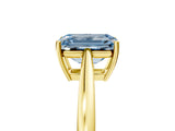 Yellow gold Fancy Blue Emerald  Solitaire Diamond Ring with Split Shank and Four-Prong Setting_17