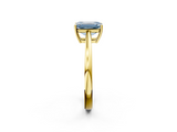 Yellow gold Fancy Blue Emerald  Solitaire Diamond Ring with Split Shank and Four-Prong Setting_22