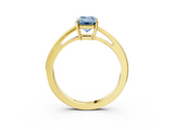 Yellow gold Fancy Blue Emerald  Solitaire Diamond Ring with Split Shank and Four-Prong Setting_23