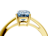 Yellow gold Fancy Blue Emerald  Solitaire Diamond Ring with Split Shank and Four-Prong Setting_24