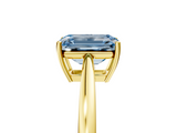 Yellow gold Fancy Blue Emerald  Solitaire Diamond Ring with Split Shank and Four-Prong Setting_25