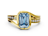 Yellow gold Fancy Blue Emerald  Solitaire Diamond Ring with Split Shank and Prong Setting_41