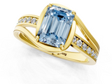 Yellow gold Fancy Blue Emerald  Solitaire Diamond Ring with Split Shank and Prong Setting_42
