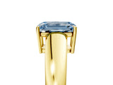 Yellow gold Fancy Blue Emerald  Solitaire Diamond Ring with Tapered Band and Four-Prong Setting_54