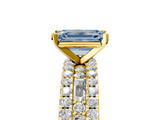 Yellow gold Fancy Blue Emerald  Solitaire Diamond with Pave and Channel Set Band_47