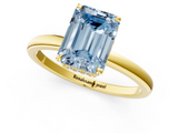 Yellow gold Fancy Blue Emerald  Solitaire Engagement Ring with Cathedral Band and Four-Prong Setting_22