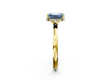 Yellow gold Fancy Blue Emerald  Solitaire Engagement Ring with Cathedral Band and Four-Prong Setting_23