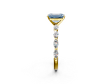 Yellow gold Fancy Blue Emerald  Solitaire Marquise Side Stone Prong Setting Ring_46