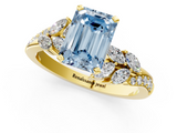 Yellow gold Fancy Blue Emerald  Solitaire Marquise Twist Band with Six-Prong Setting_61