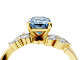 Yellow gold Fancy Blue Emerald  Solitaire Marquise Twist Band with Six-Prong Setting_64