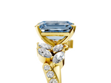 Yellow gold Fancy Blue Emerald  Solitaire Marquise Twist Band with Six-Prong Setting_65