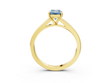 Yellow gold Fancy Blue Emerald  Solitaire Pavé Band with Four-Prong Setting_45