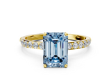 Yellow gold Fancy Blue Emerald  Solitaire Pavé Diamond Engagement Ring with Four-Prong Setting_42