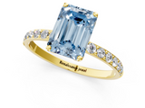 Yellow gold Fancy Blue Emerald  Solitaire Pavé Diamond Engagement Ring with Four-Prong Setting_43