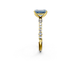 Yellow gold Fancy Blue Emerald  Solitaire Pavé Diamond Engagement Ring with Four-Prong Setting_44
