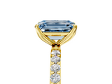 Yellow gold Fancy Blue Emerald  Solitaire Pavé Diamond Engagement Ring with Four-Prong Setting_47