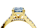 Yellow gold Fancy Blue Emerald  Solitaire Pave Diamond Engagement Ring with Prong Setting_24
