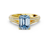 Yellow gold Fancy Blue Emerald  Solitaire Pave Split Shank Engagement Ring with Six-Prong Setting_37