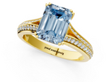 Yellow gold Fancy Blue Emerald  Solitaire Pave Split Shank Engagement Ring with Six-Prong Setting_38