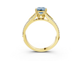 Yellow gold Fancy Blue Emerald  Solitaire Pave Split Shank Engagement Ring with Six-Prong Setting_40