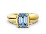 Yellow gold Fancy Blue Emerald  Solitaire Tension Set Diamond Ring with Wide Band_20