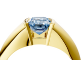 Yellow gold Fancy Blue Emerald  Solitaire Tension Set Diamond Ring_24