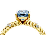 Yellow gold Fancy Blue Emerald  Solitaire Twisted Band Prong Set Engagement Ring_65