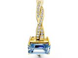 Yellow gold Fancy Blue Emerald  Solitaire Twisted Pave Diamond Ring with Four-Prong Setting_12