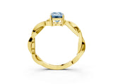 Yellow gold Fancy Blue Emerald  Solitaire Twisted Pave Diamond Ring with Four-Prong Setting_15