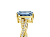 Yellow gold Fancy Blue Emerald  Solitaire Twisted Pave Diamond Ring with Four-Prong Setting_17